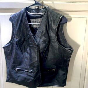 Black leather vest perfect for riding 3X ladies